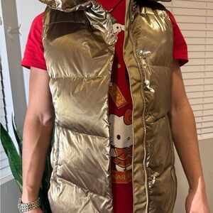 Athleta Metallic Gold Puffer Vest